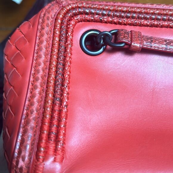 RARE - Bottega Veneta Python and Red leather Cross body bag - Picture 13 of 14